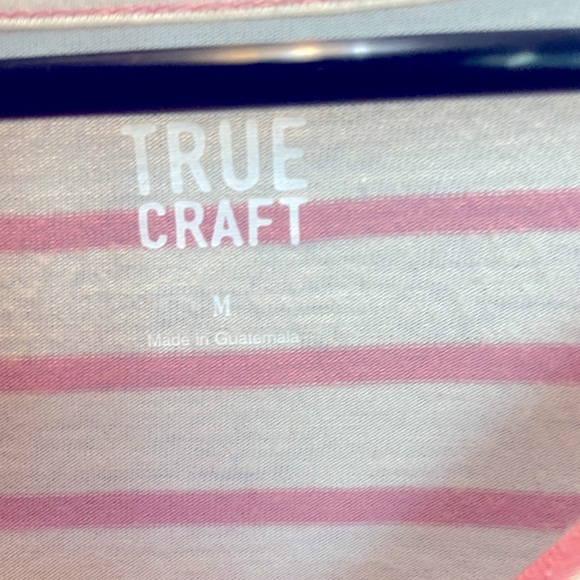 True craft top EUC medium baby doll style pink and cream striped smoke free - Picture 5 of 6